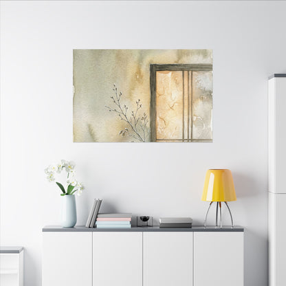Ma Shoji Screen Canvas Art - Japandi Watercolor