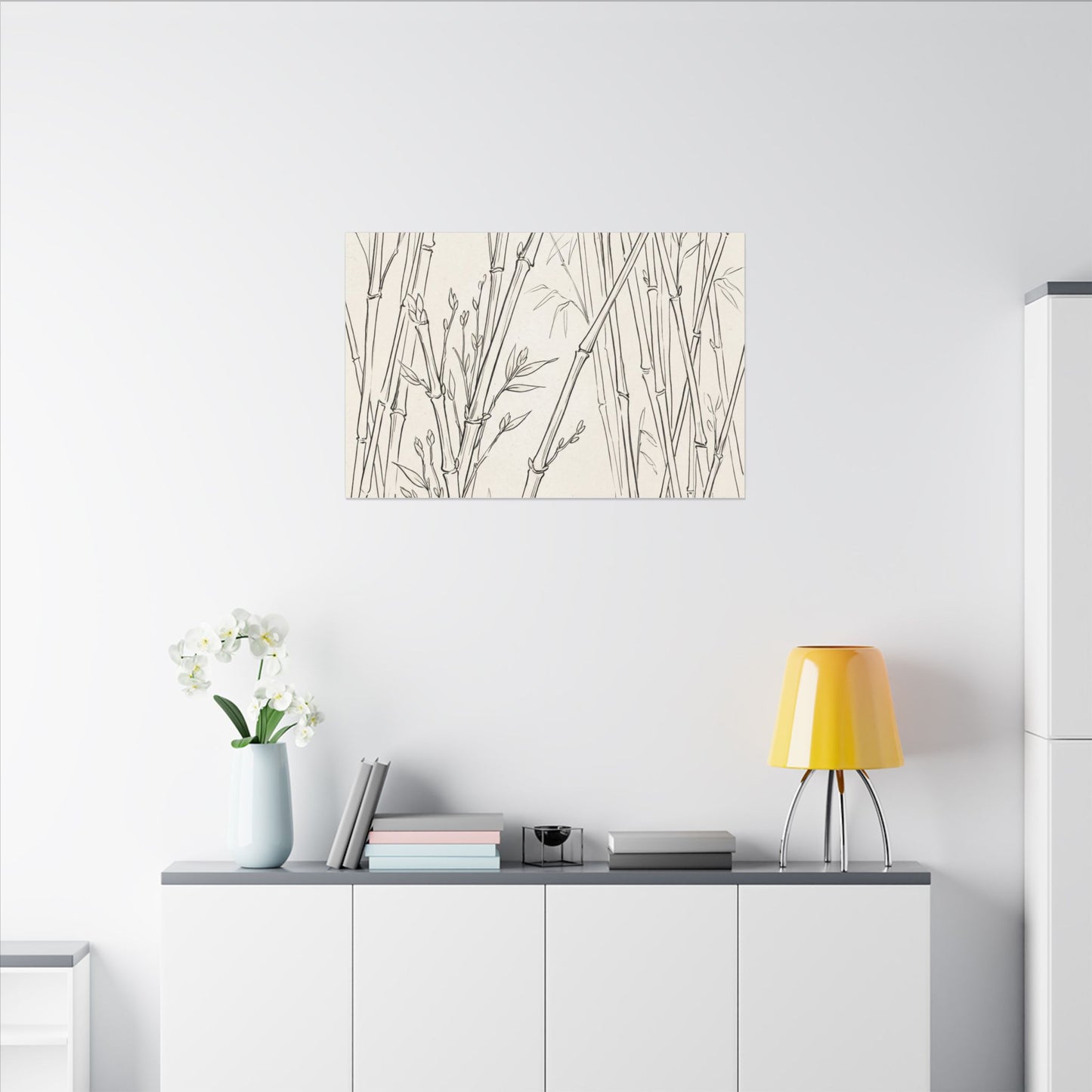 Candlelight Bamboo Grove Canvas Art - Japandi Fukinsei