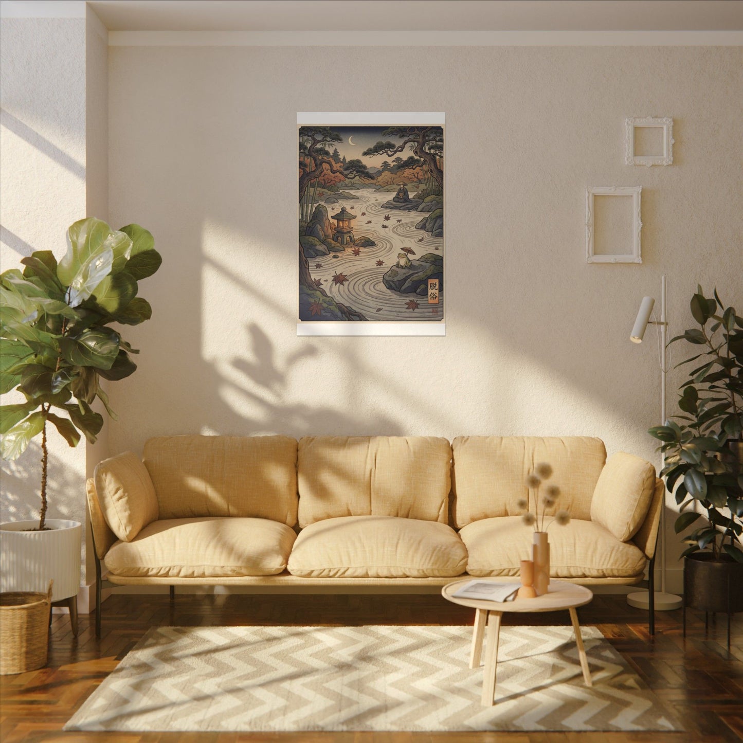 Rock Garden Autumn Canvas Art | Zen Serene Design