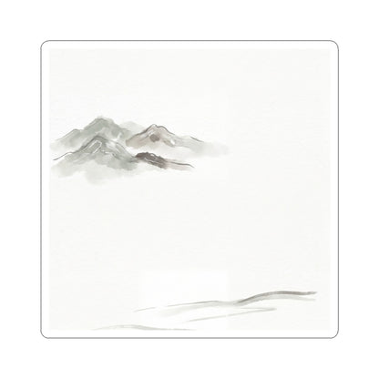 Mountain Mist Sticker | Winter Japandi Minimal Line Art