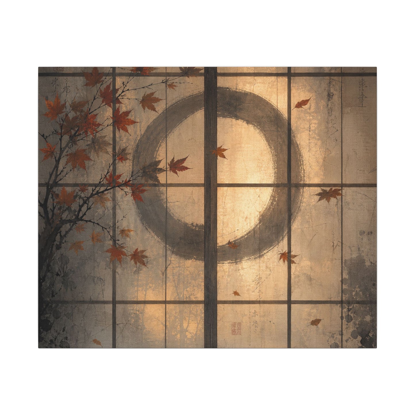 Shoji Screen Texture Canvas Art | Earthy Japandi Art