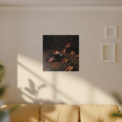 Dark Japandi Rust Patina in Candlelight | Shadow Zen Canvas Art