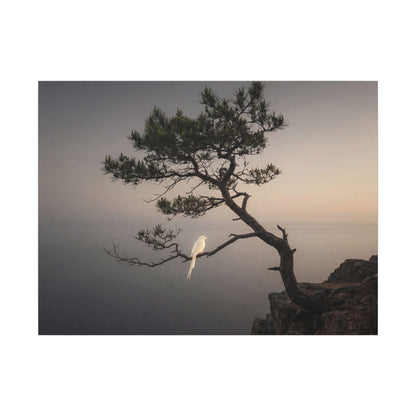 Dawn Pine Tree Canvas Art - Dark Japandi Datsuzoku Art Print