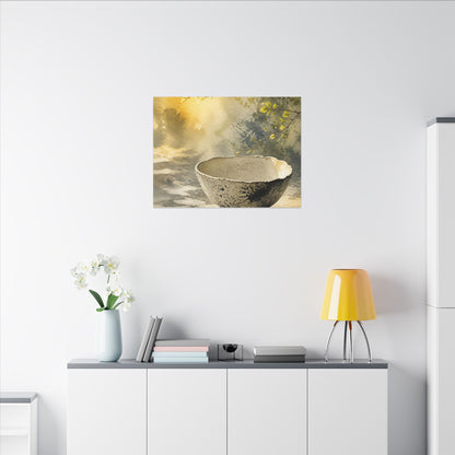 Cozy Ceramic Bowl Canvas Art - Watercolor Japandi