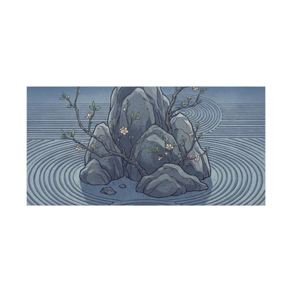 Spring Rock Garden Ukiyo E Inspired Canvas Art | Tranquil Decor