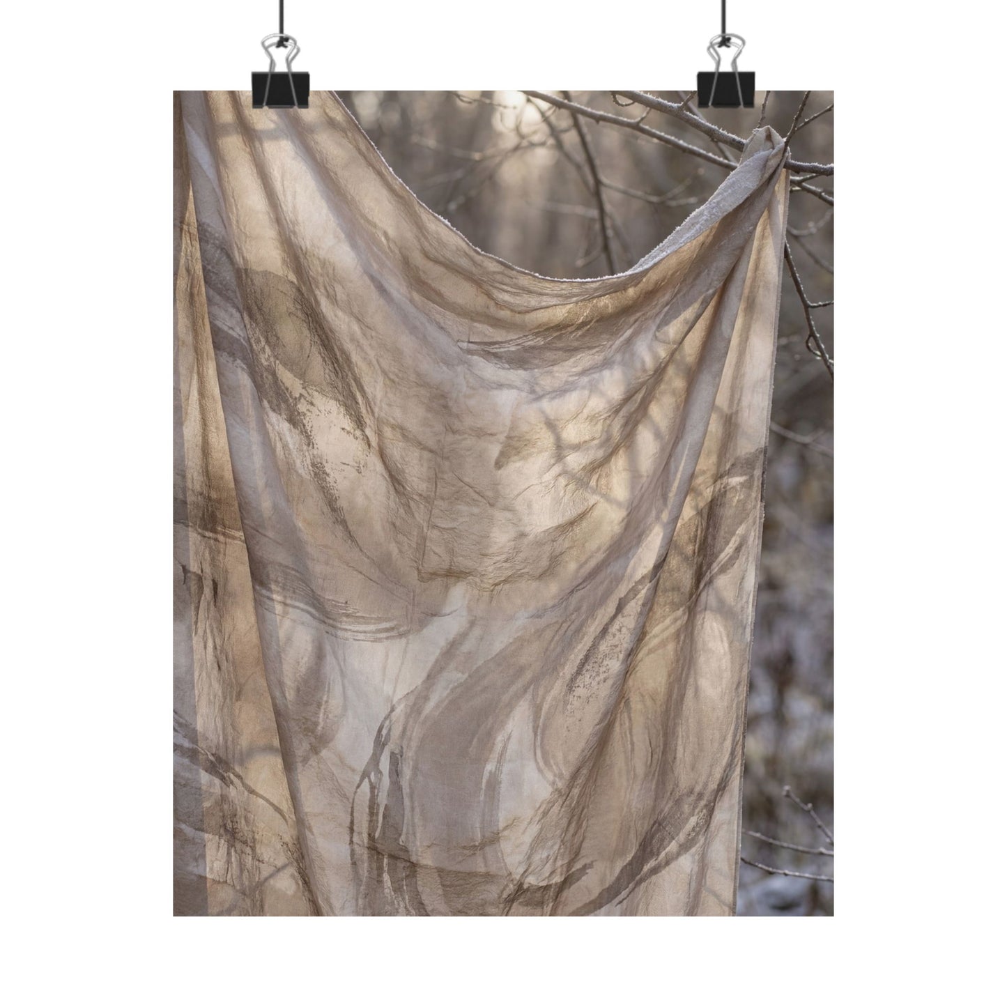 Dappled Silk Drape Wall Art Print - Japandi Ma Art Print