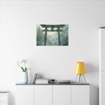 Earthy Torii Gate Canvas Art - Watercolor Japandi
