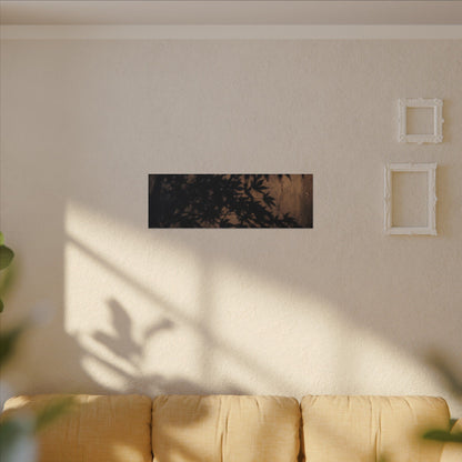Shadow Play Autumn Canvas Art | Dark Japandi Atmospheric Design