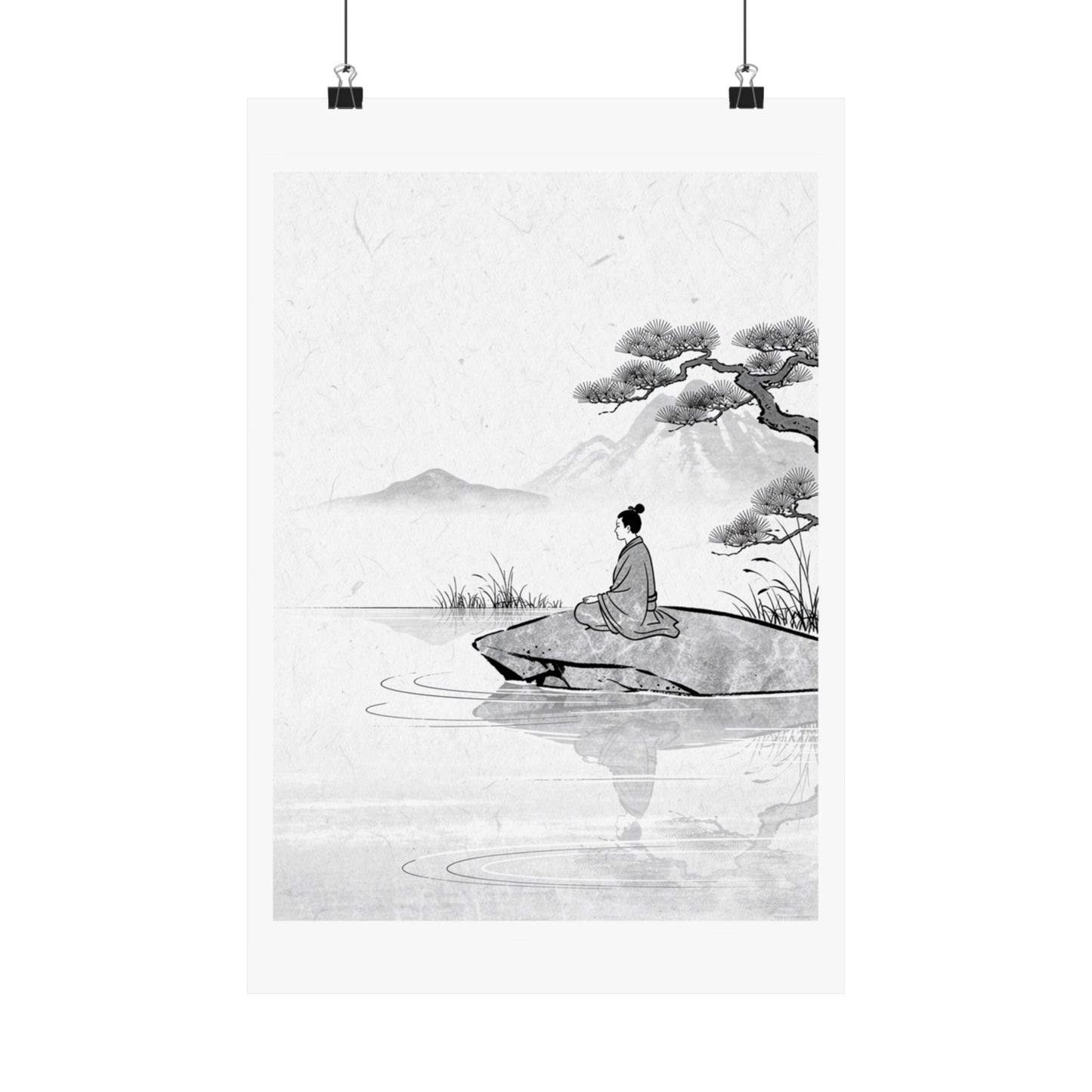 Meditation Harmonious Zen Ukiyo-e Wall Art Print | Meditation Harmonious Ukiyo E Inspired Art Print