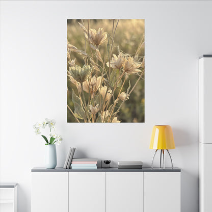 Summer Dried Flowers Minimal Line Canvas Art | Cozy Decor