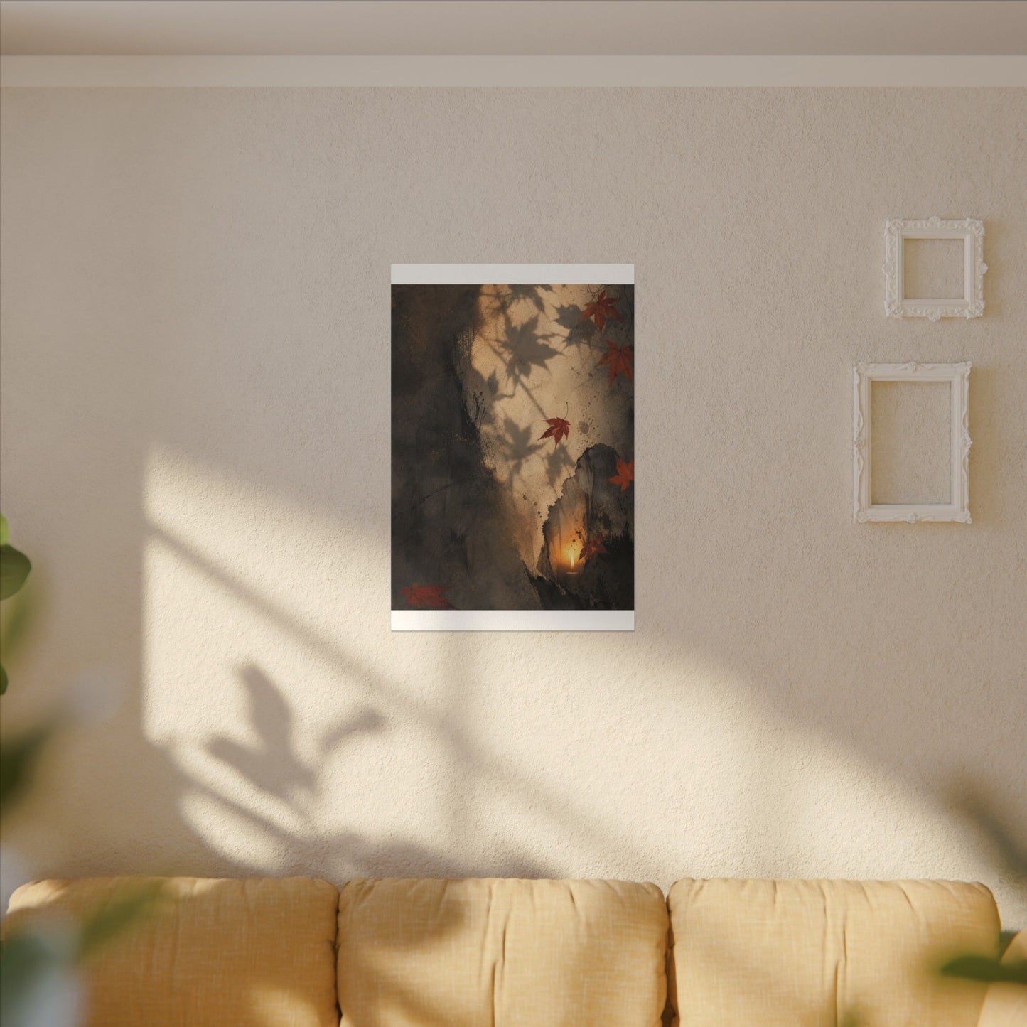 Shadow Play Texture Canvas Art | Neutral Japandi Art