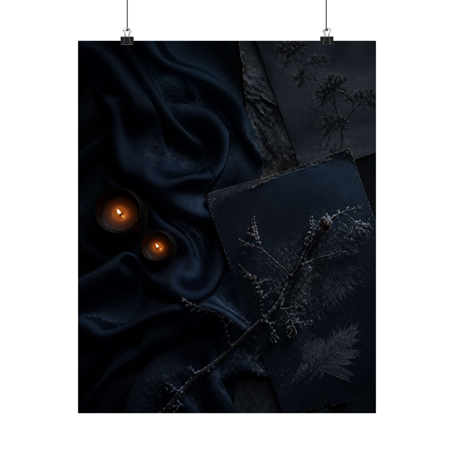 Silk Drape Wall Art Print | Winter Dark Japandi Moody Minimal Art