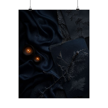Silk Drape Wall Art Print | Winter Dark Japandi Moody Minimal Art
