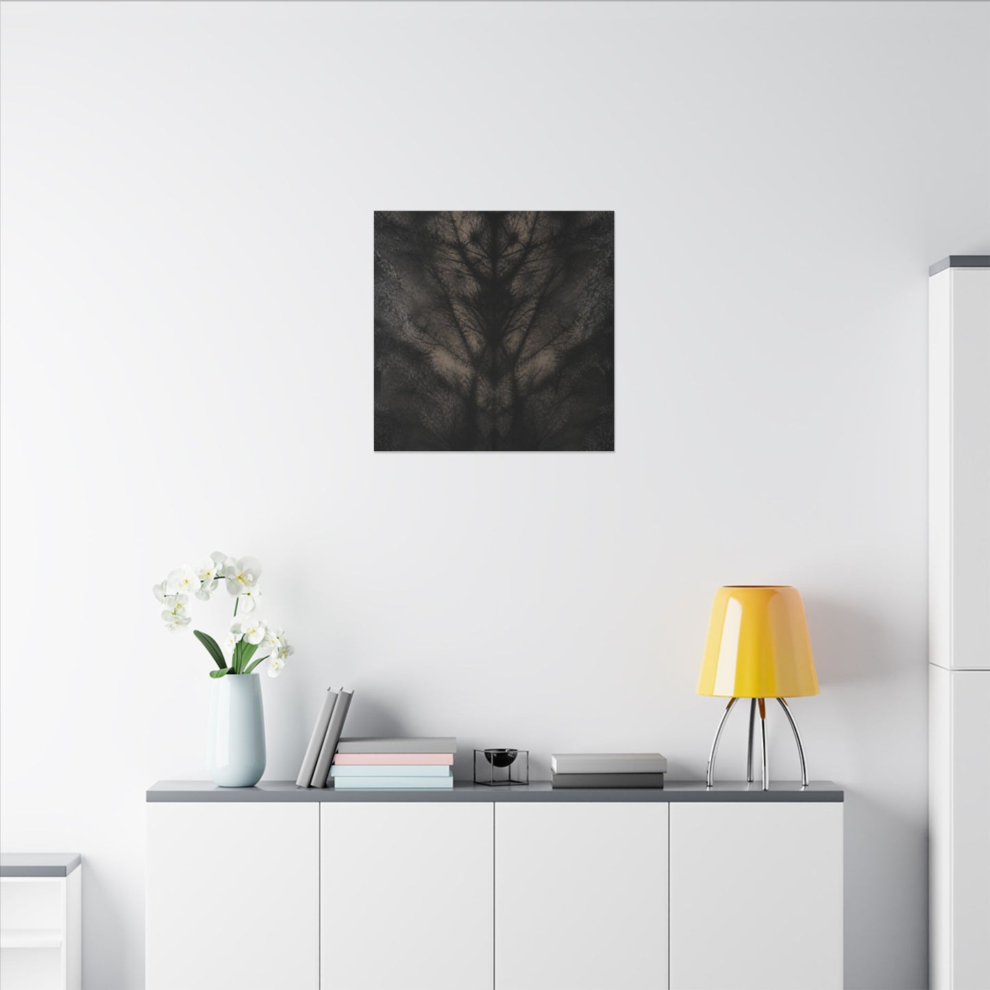 Seijaku Shadow Play Canvas Art - Dark Japandi Charcoal Ink