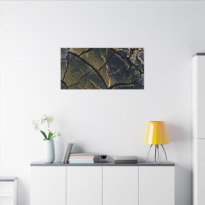 Winter Cracked Earth Moody Minimal Canvas Art | Atmospheric Decor