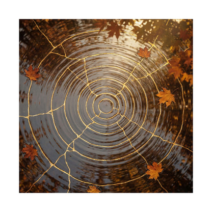 Water Ripple Autumn Wall Art Print | Kintsugi Resilient Design