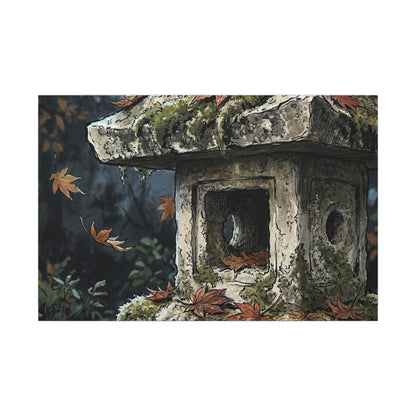 Shibui Stone Lantern Canvas Art - Japandi Minimal Line