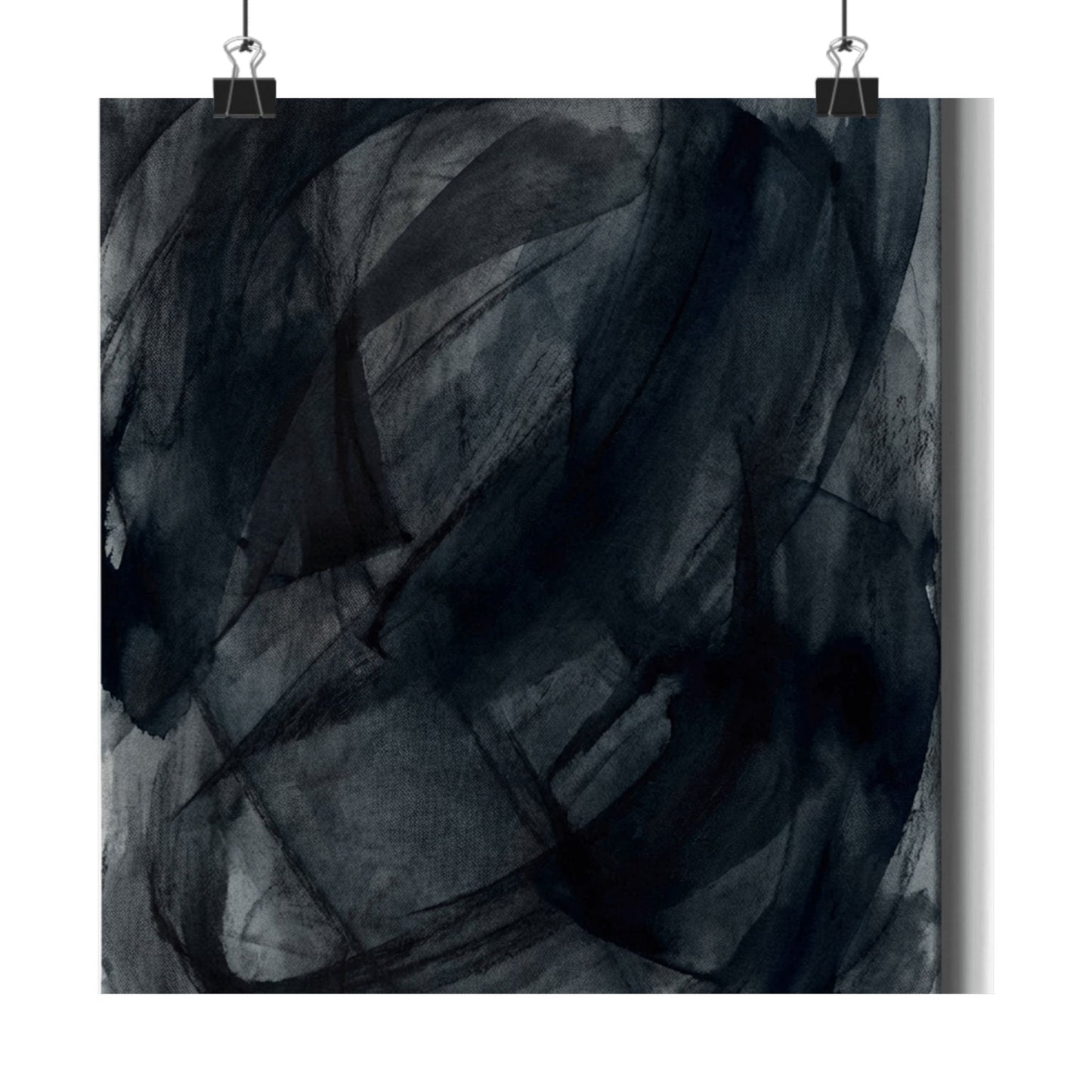 Deep Tones Dark Japandi Charcoal Wall Art Print | Deep Tones Charcoal Ink Art Print