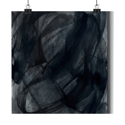 Deep Tones Dark Japandi Charcoal Wall Art Print | Deep Tones Charcoal Ink Art Print