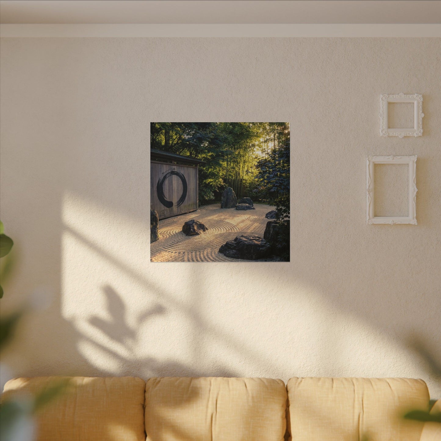 Rock Garden Enso Canvas Art | Tranquil Zen Art