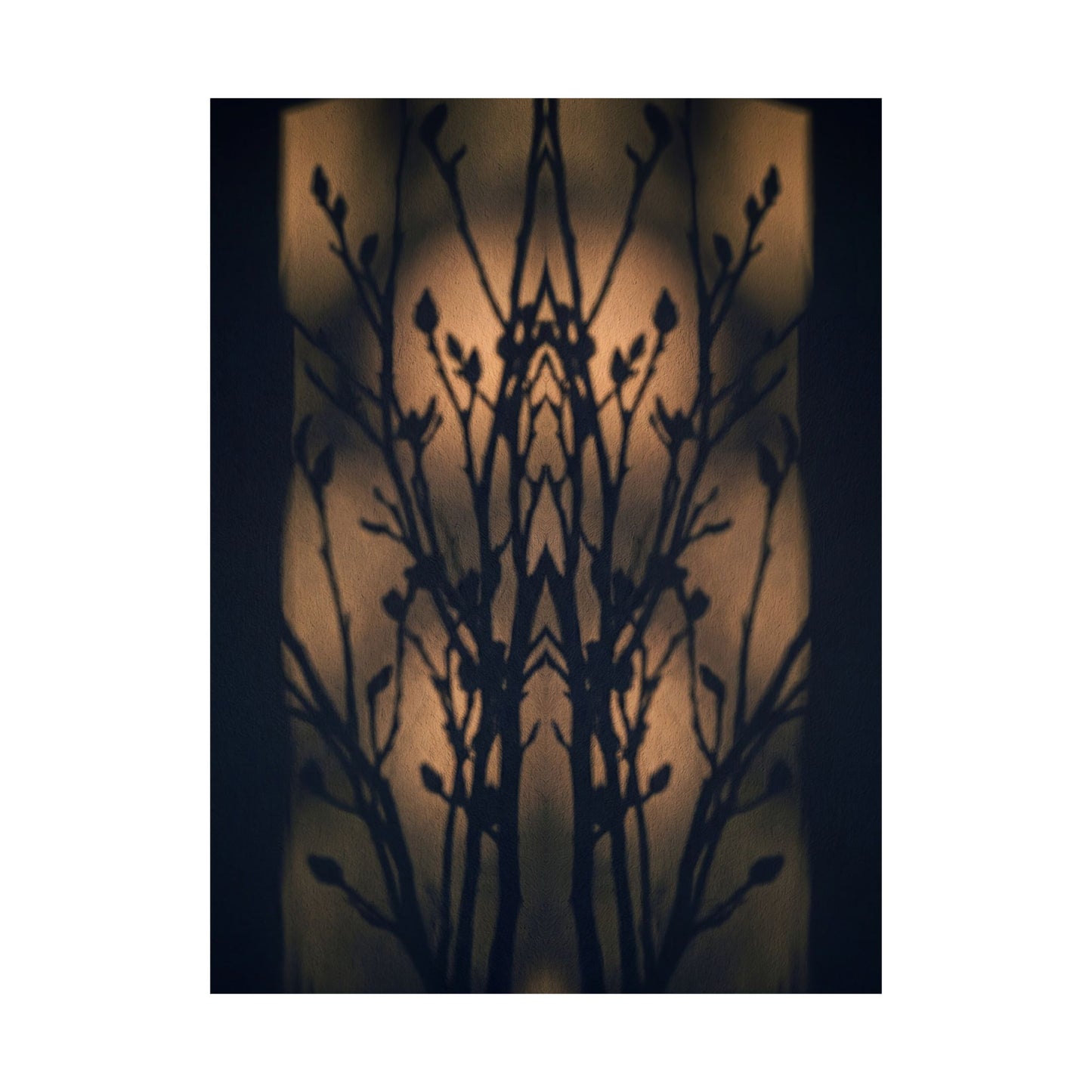 Golden Hour Shadow Play Wall Art Print - Dark Japandi Seijaku