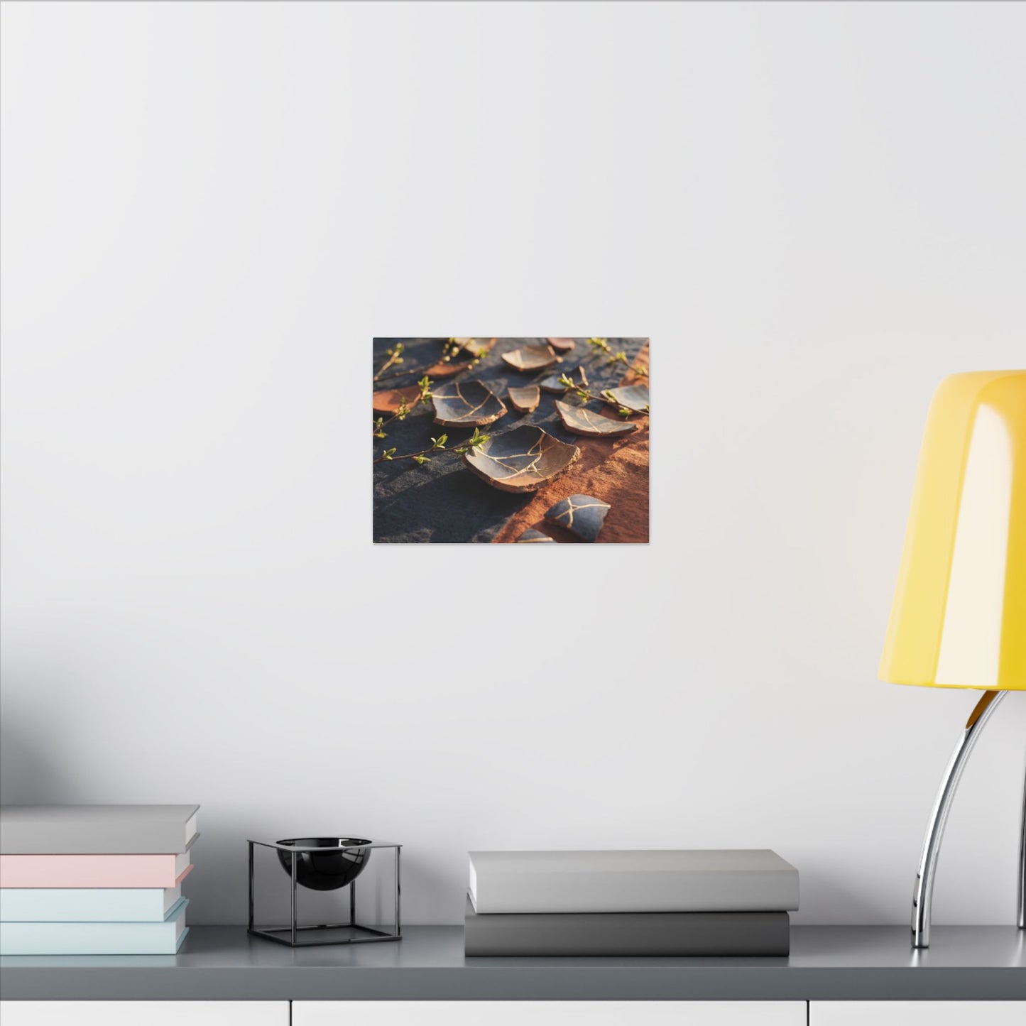 Spring Broken Pottery Gold Vein Canvas Art | Philosophical Decor