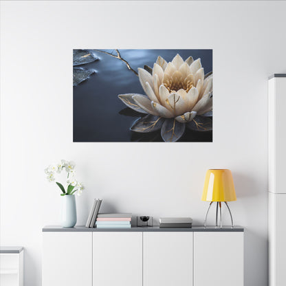 Beautiful Lotus Flower Canvas Art - Gold Vein Kintsugi