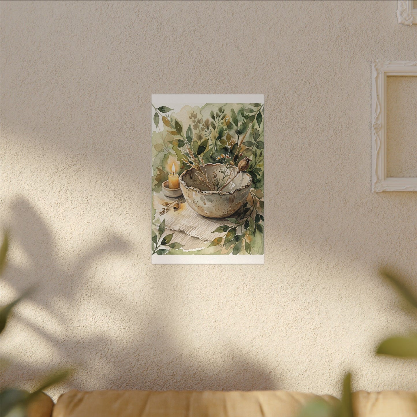 Ceramic Bowl Summer Canvas Art | Japandi Elegant Design