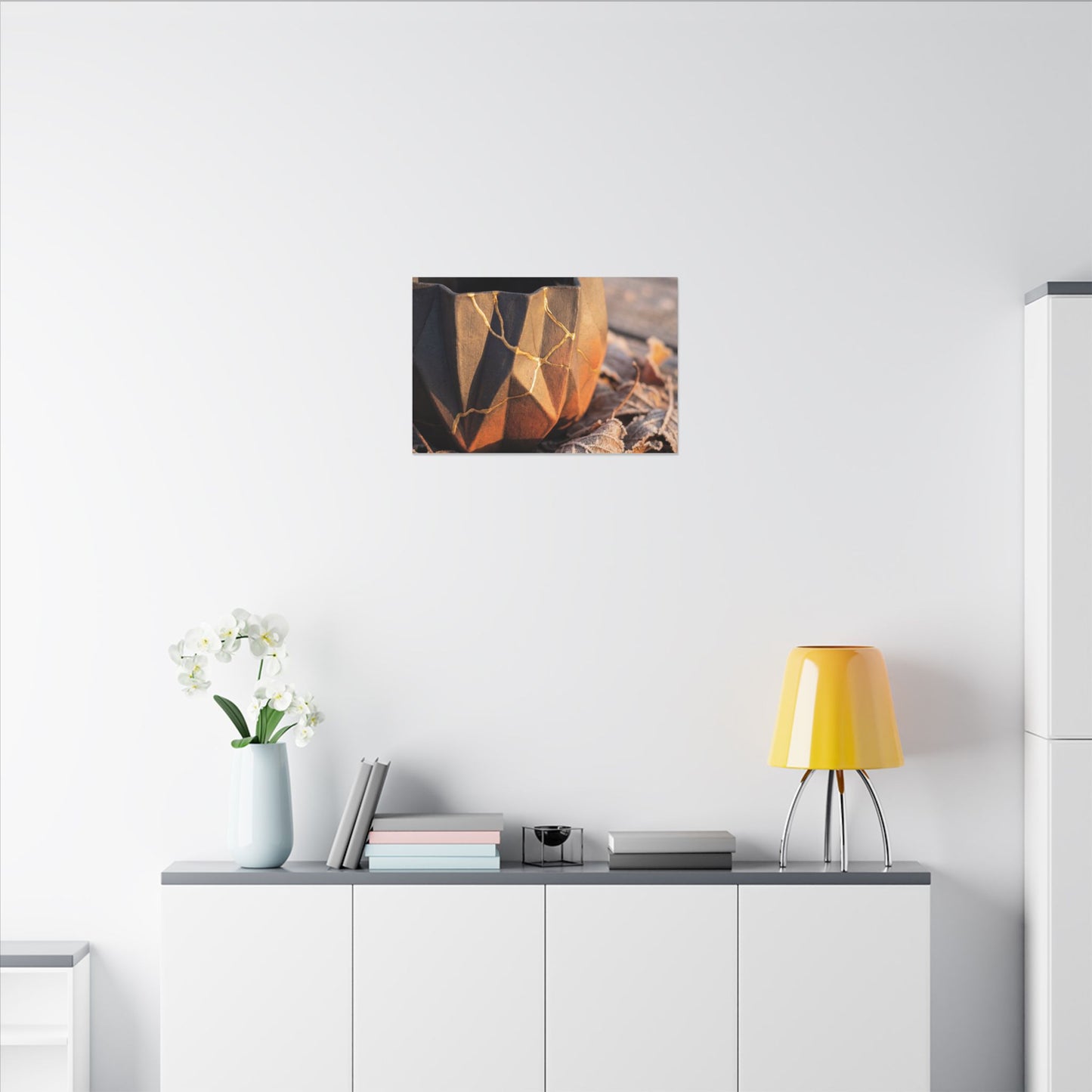 Paper Fold Gold Repair Canvas Art | Philosophical Kintsugi Art