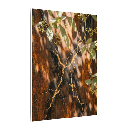 Kanso Rust Patina Canvas Art - Kintsugi Gold Vein