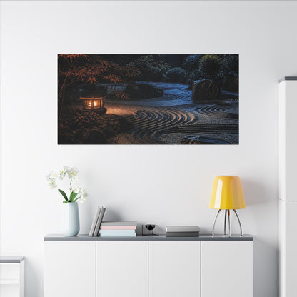 Summer Rock Garden Shadow Zen Canvas Art | Moody Decor