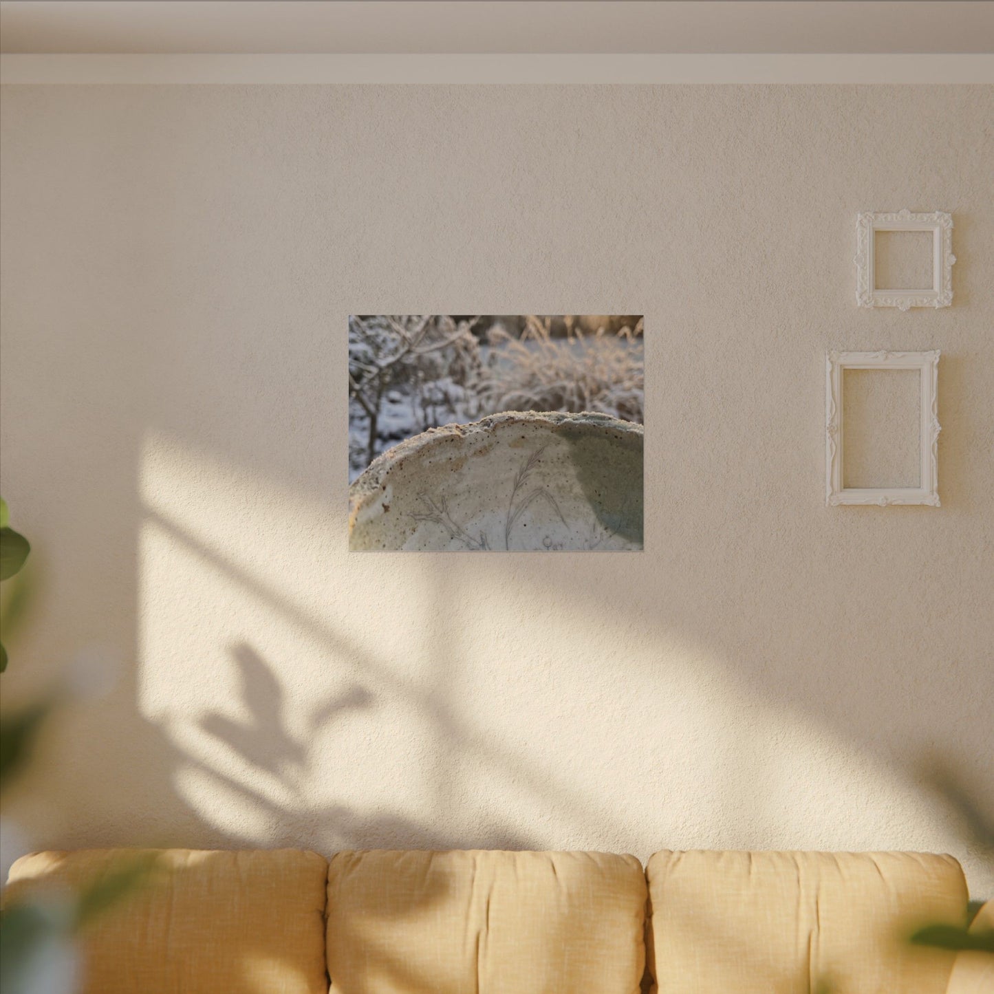 Ceramic Bowl Canvas Art | Winter Japandi Minimal Line Art