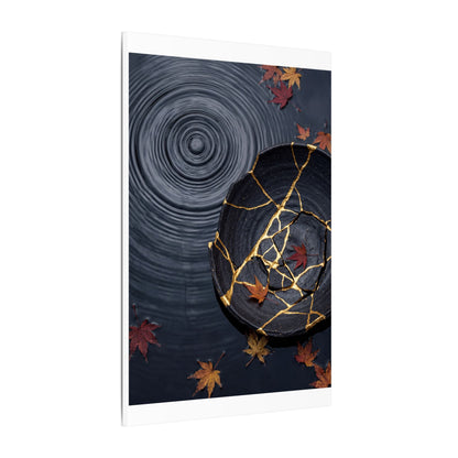 Philosophical Water Ripple Canvas Art - Gold Repair Kintsugi