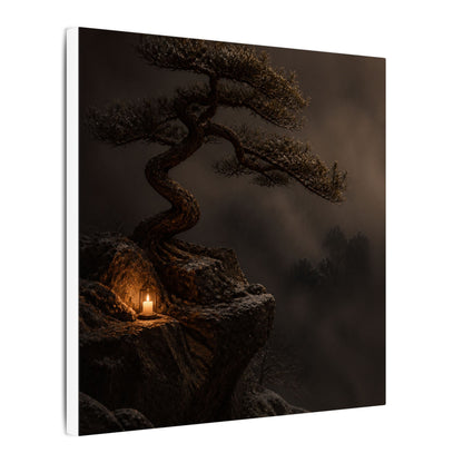 Pine Tree Shadow Zen Canvas Art | Luxurious Dark Japandi Art