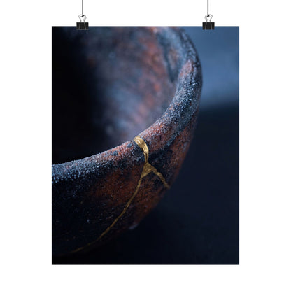 Ceramic Bowl Wall Art Print | Winter Kintsugi Broken Beauty Art Art Print