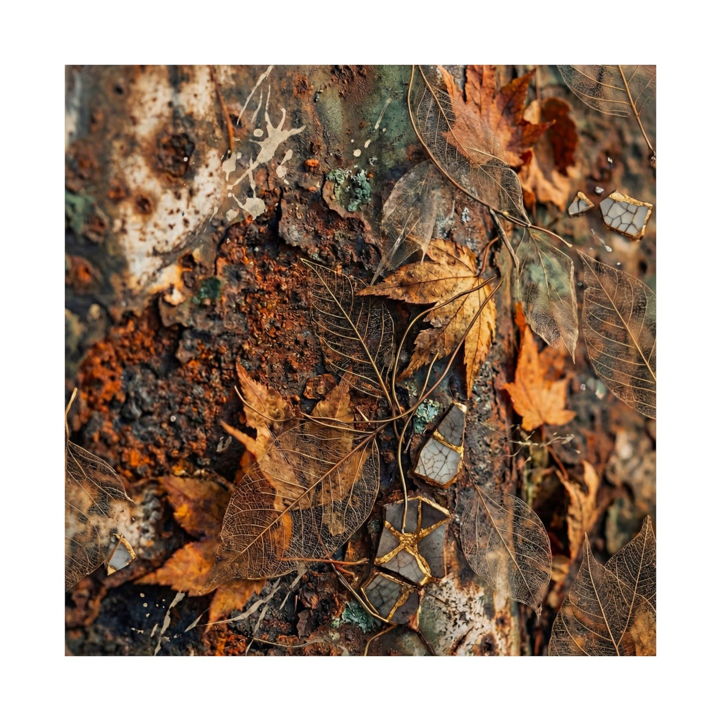Rust Patina Wall Art Print | Autumn Japandi Texture Art