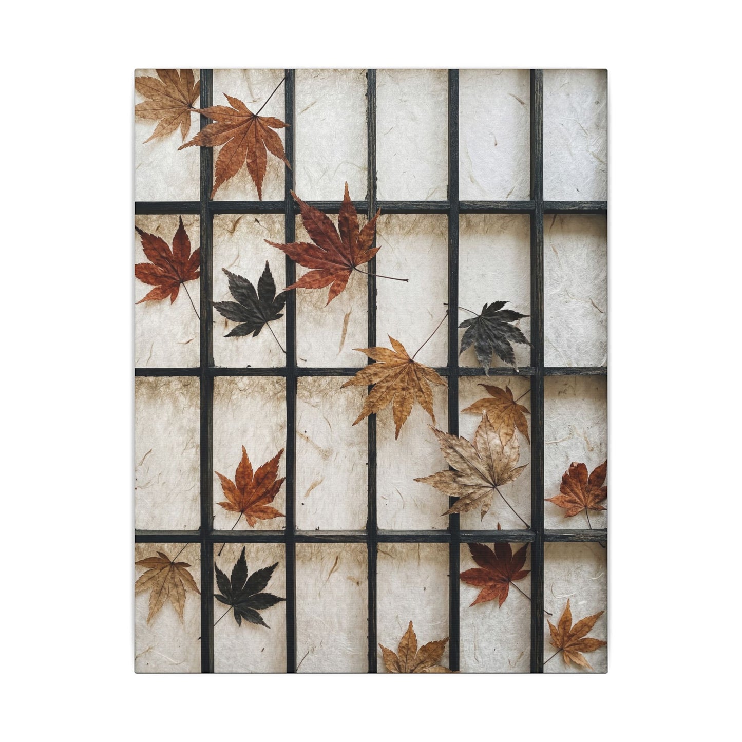 Japandi Shoji Screen in Overcast | Texture Canvas Art