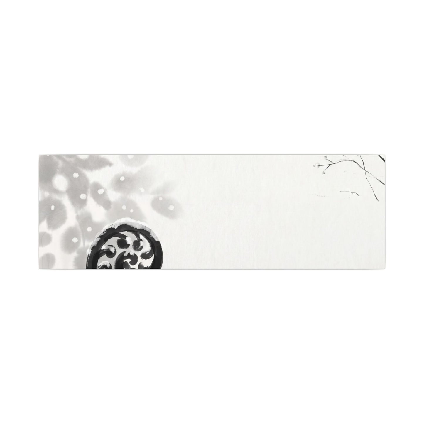 Winter Fern Unfurling Ukiyo E Inspired Canvas Art | Peaceful Decor