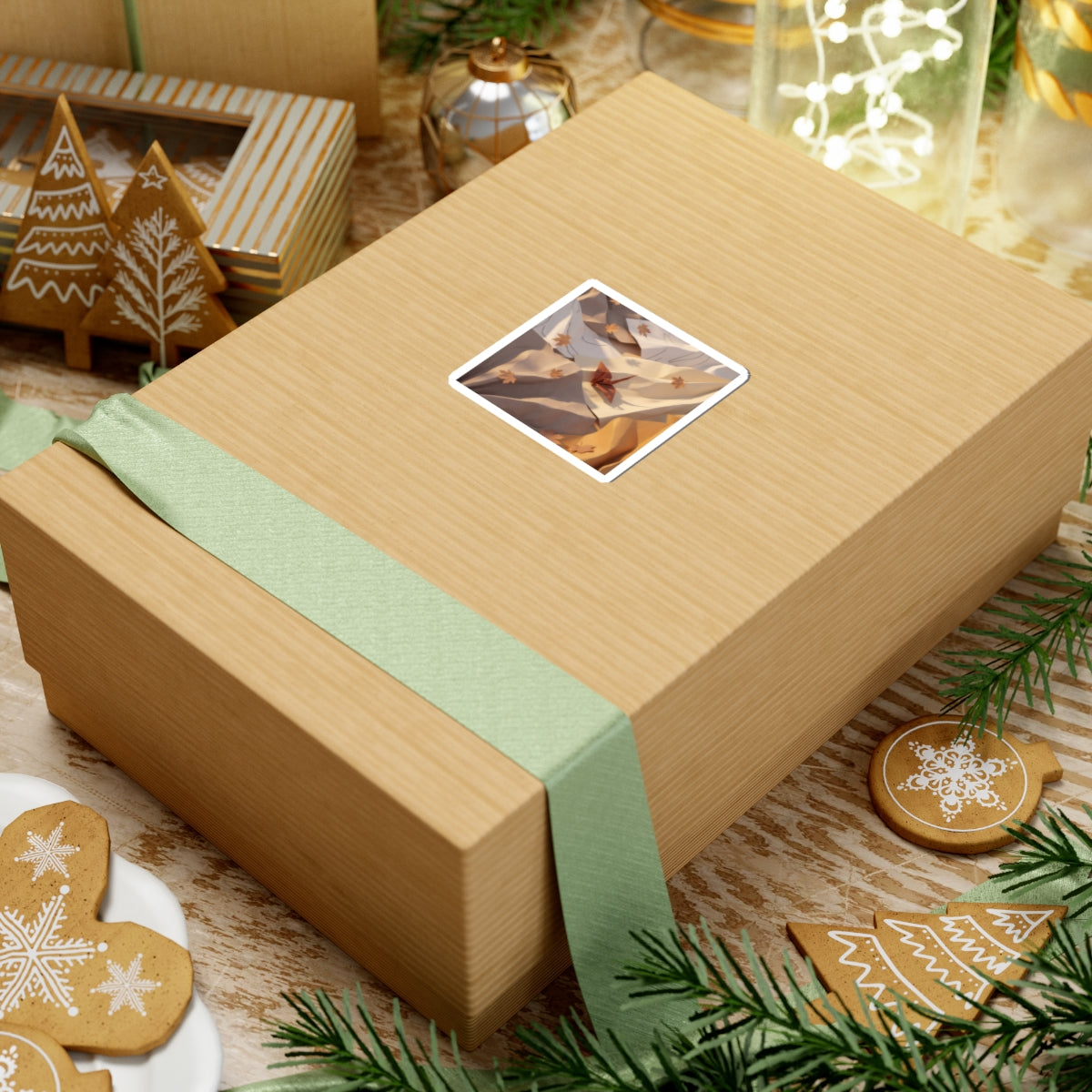 Earthy Paper Fold Sticker - Minimal Line Japandi