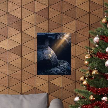 Moonlit Garden Winter Wall Art Print | Kintsugi Artful Design