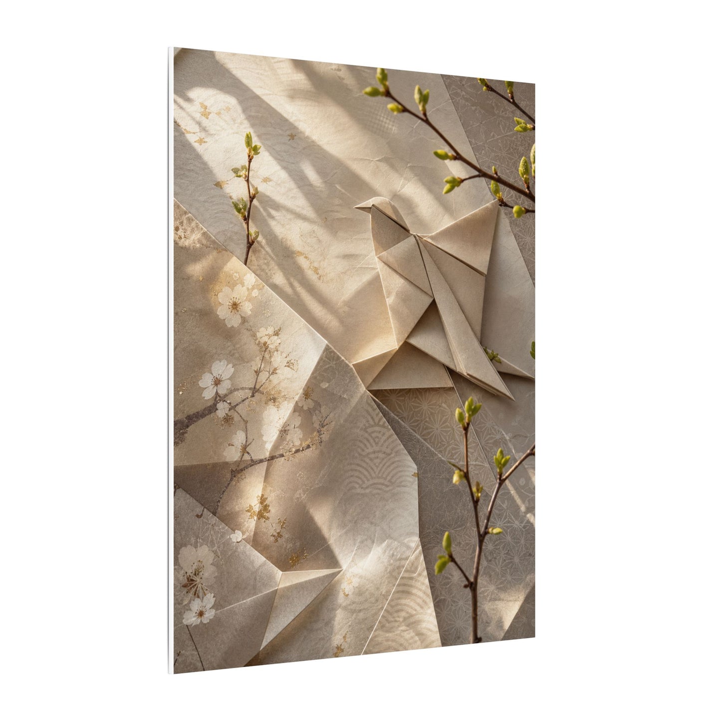 Golden Hour Paper Fold Canvas Art - Japandi Fukinsei