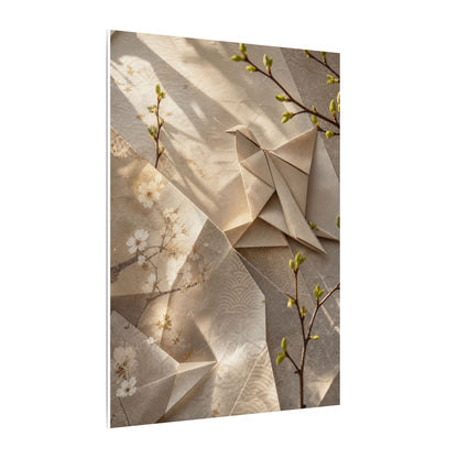 Golden Hour Paper Fold Canvas Art - Japandi Fukinsei