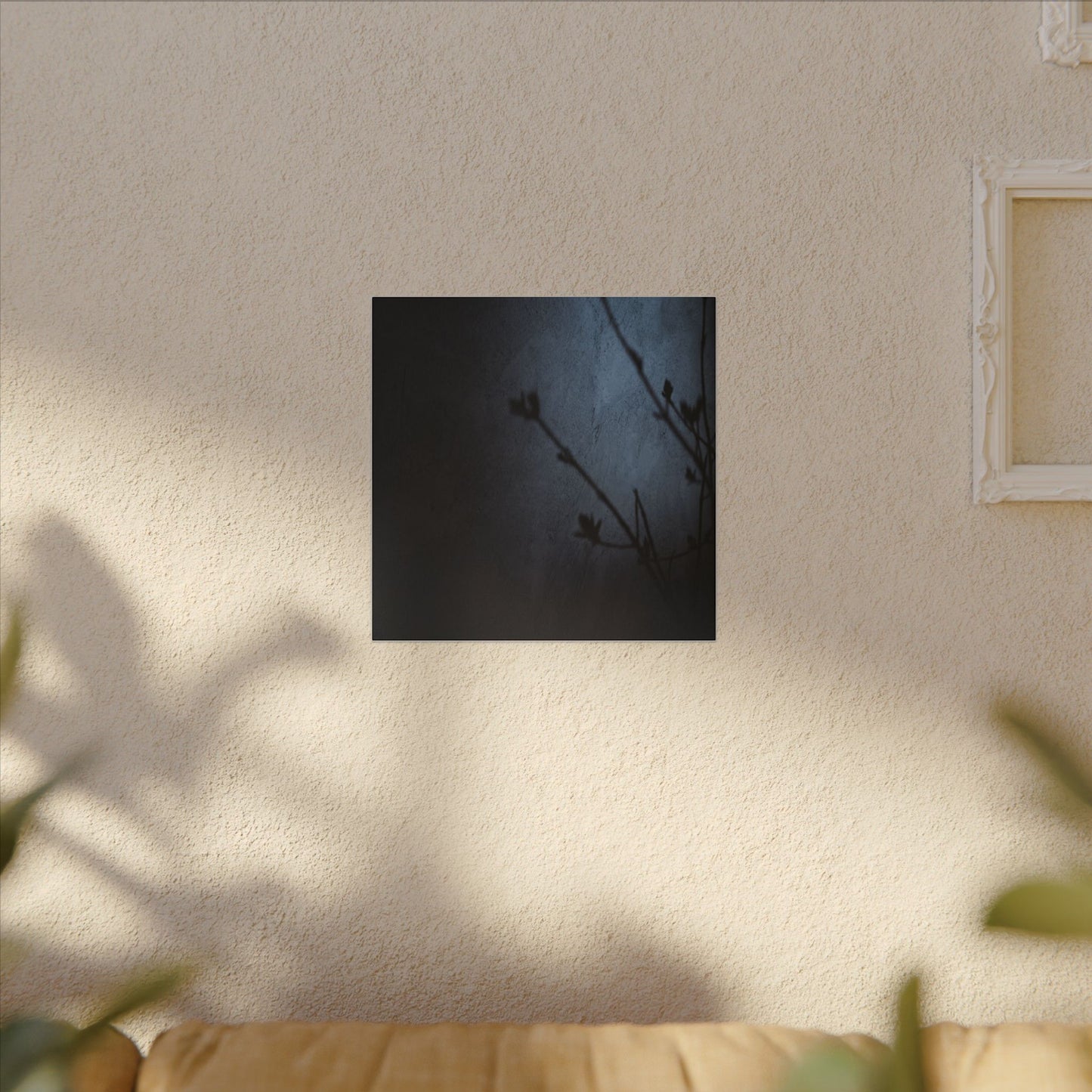 Shadow Play Canvas Art | Spring Dark Japandi Moody Minimal Art