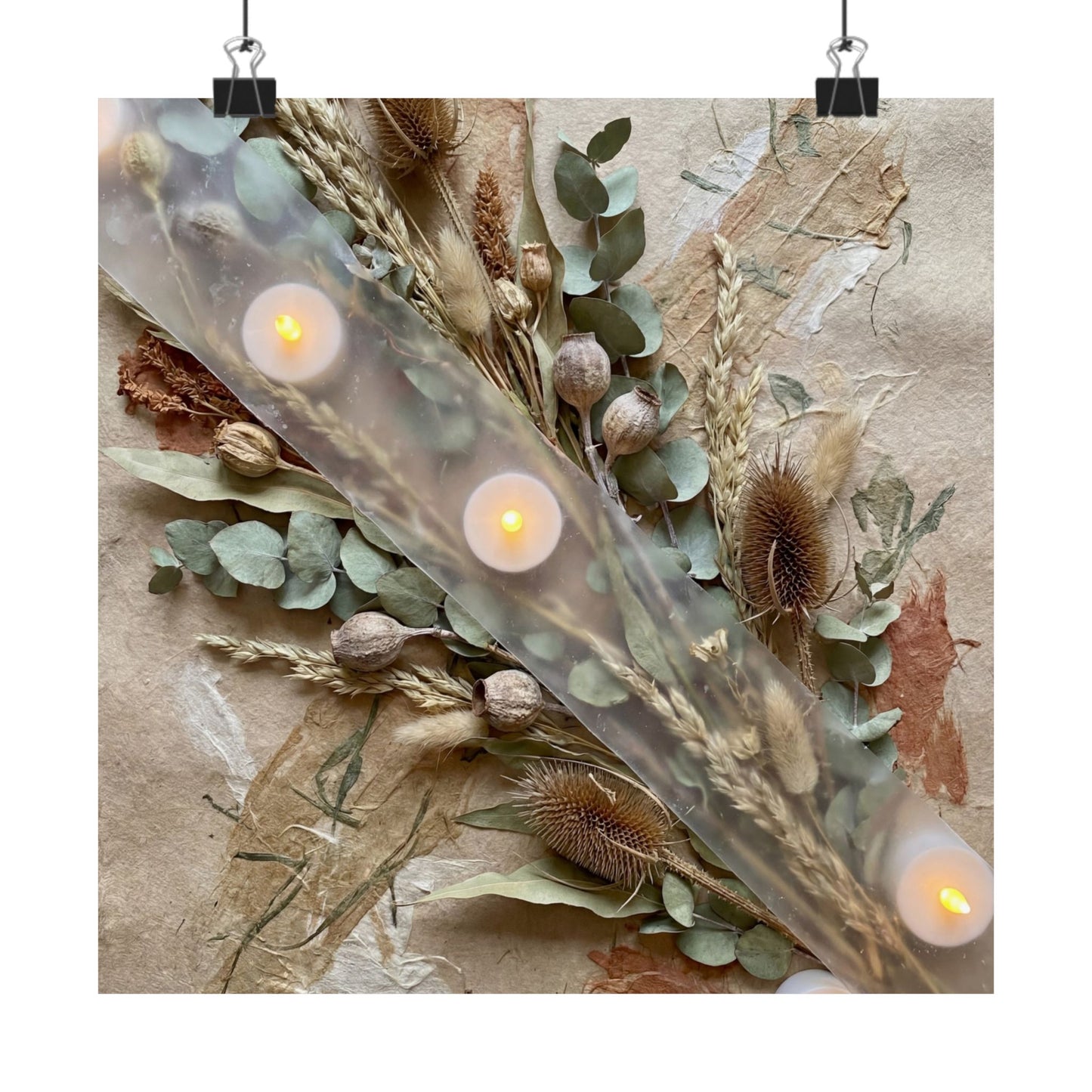 Dried Flowers Wall Art Print | Winter Japandi Texture Art Art Print