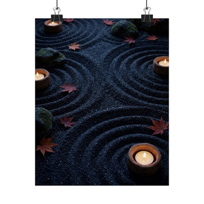 Autumn Rock Garden Dark Texture Wall Art Print | Luxurious Decor Art Print