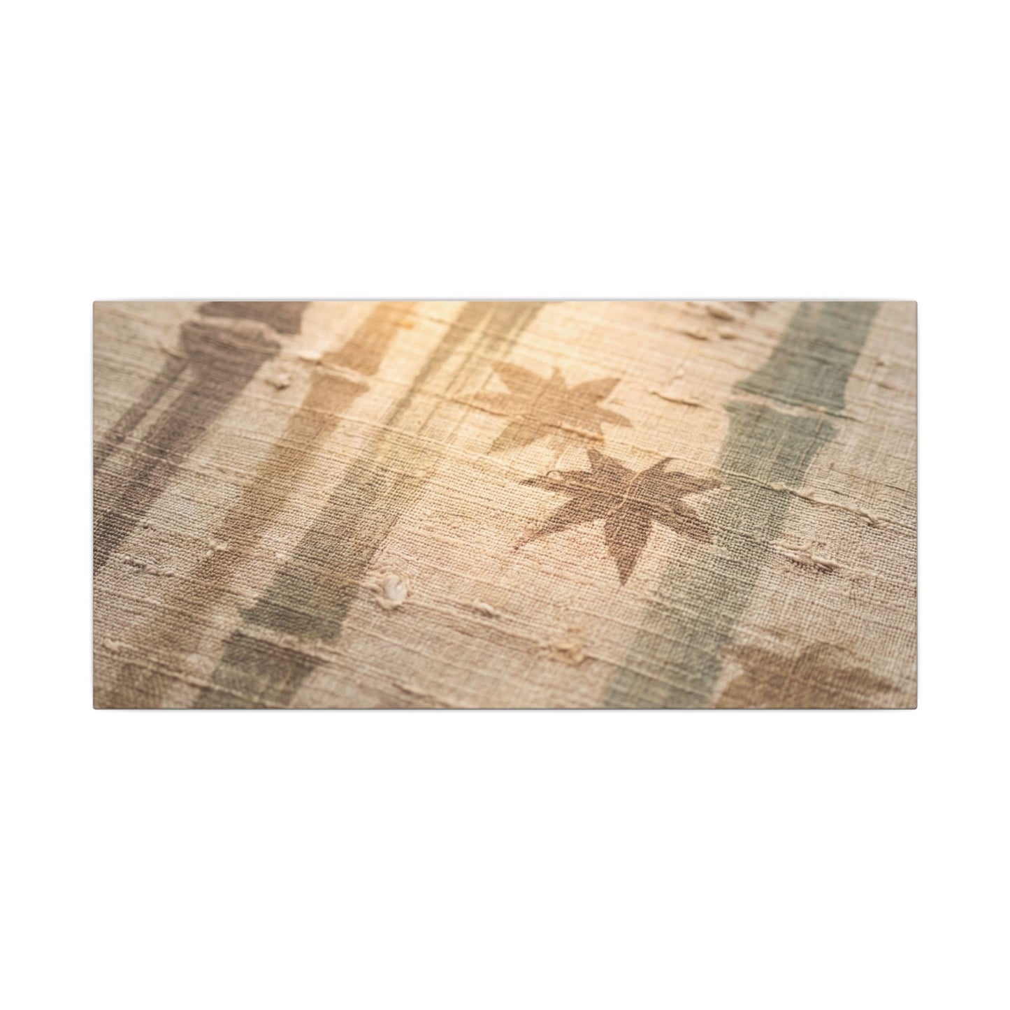 Autumn Bamboo Grove Japanese Pattern Canvas Art | Neutral Decor
