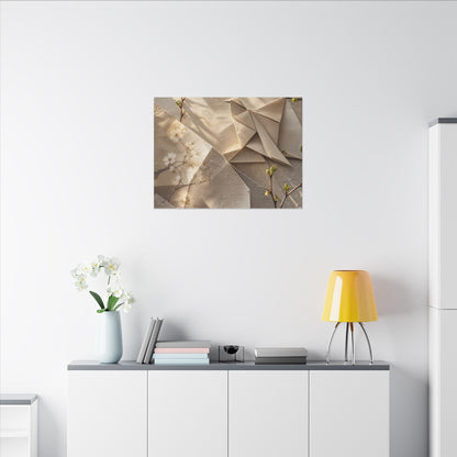 Golden Hour Paper Fold Canvas Art - Japandi Fukinsei