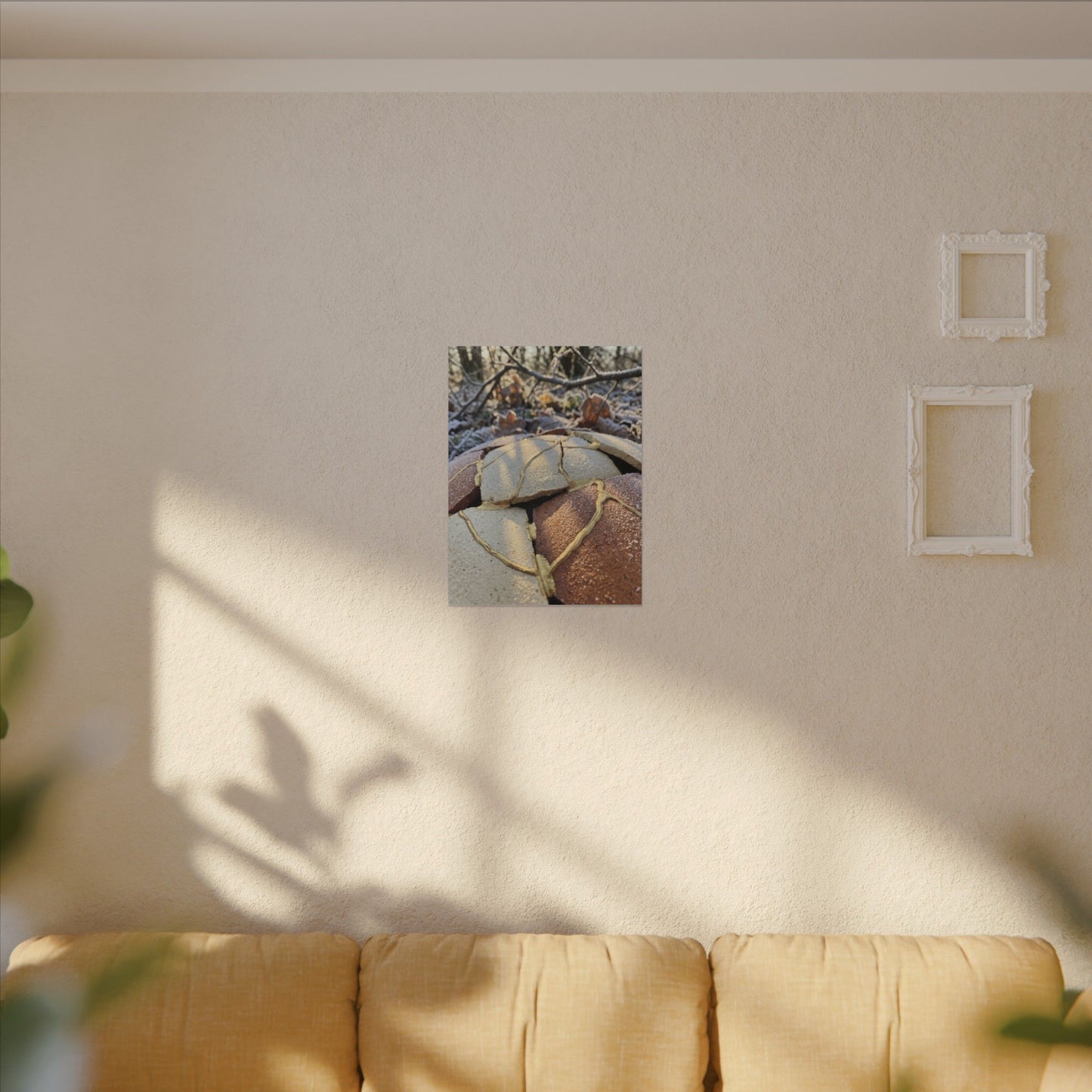 Broken Pottery Crackle Gold Canvas Art | Healing Kintsugi Art