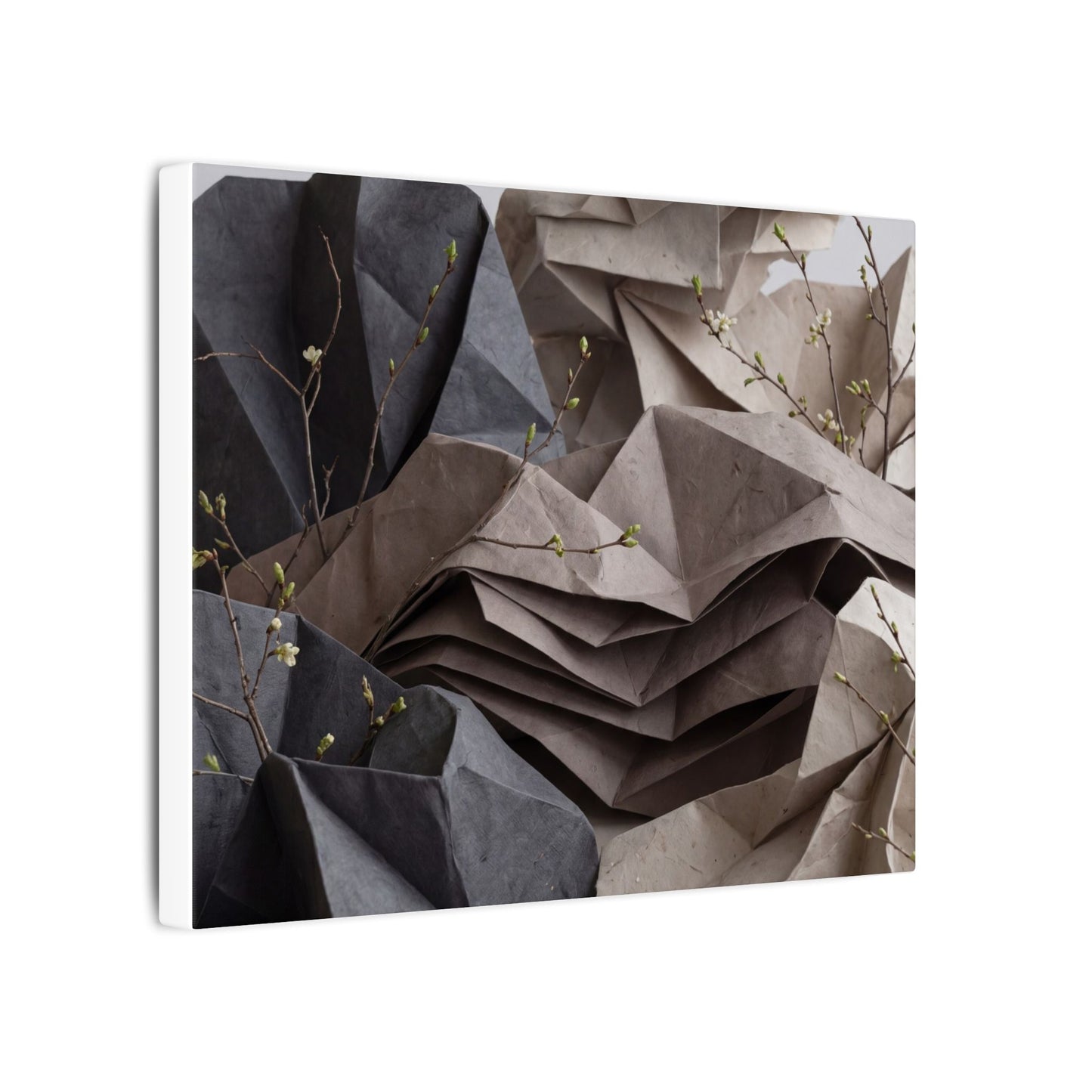 Neutral Paper Fold Canvas Art - Texture Japandi