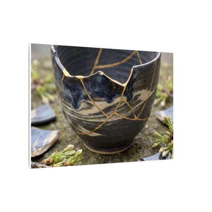 Datsuzoku Ceramic Bowl Canvas Art - Kintsugi Gold Repair